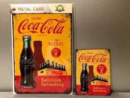 ❗AKTION 10.- Fr. !!❗2x Blech Schilder Coca Cola - K`laden